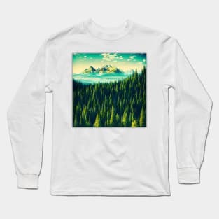 Green Beautiful Forest Long Sleeve T-Shirt